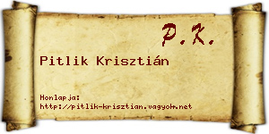 Pitlik Krisztián névjegykártya